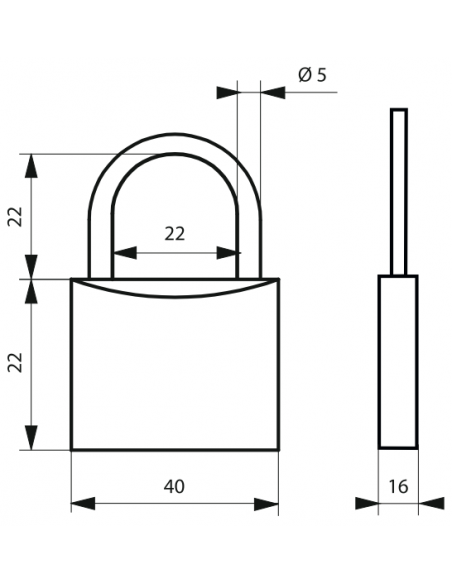 Cadenas de Consignation 40 mm anse inox Ø 5 Thirard